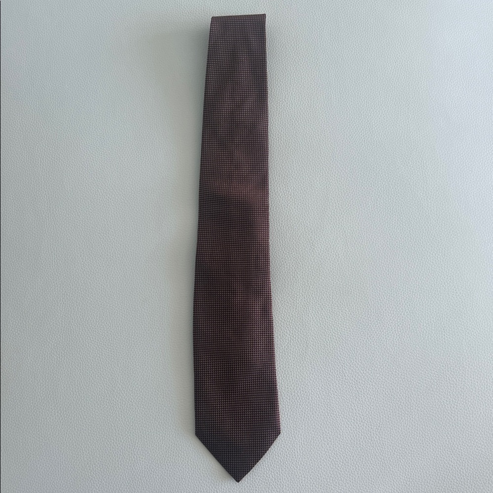 Burberry Burgundy and Gold Silk Tie